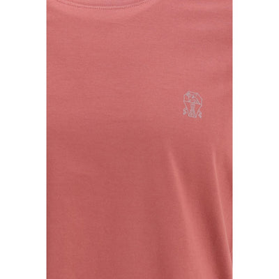 Brunello Cucinelli Red Cotton Long Sleeve T-Shirt