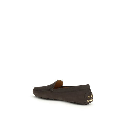 Tod's Brown Calf Leather Bos Taurus Slip-On Loafers