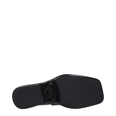 Prada Black Leather Slip-On Loafers