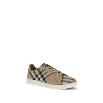 Burberry Beige Cotton Low Top Sneakers