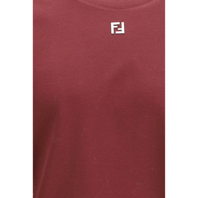 Fendi Bordeaux Cotton T-Shirt