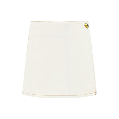 Ganni White Cotton Mini Skirt