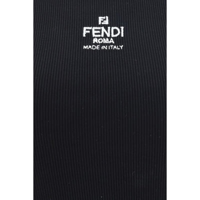 Fendi Black Cotton Tank Tops