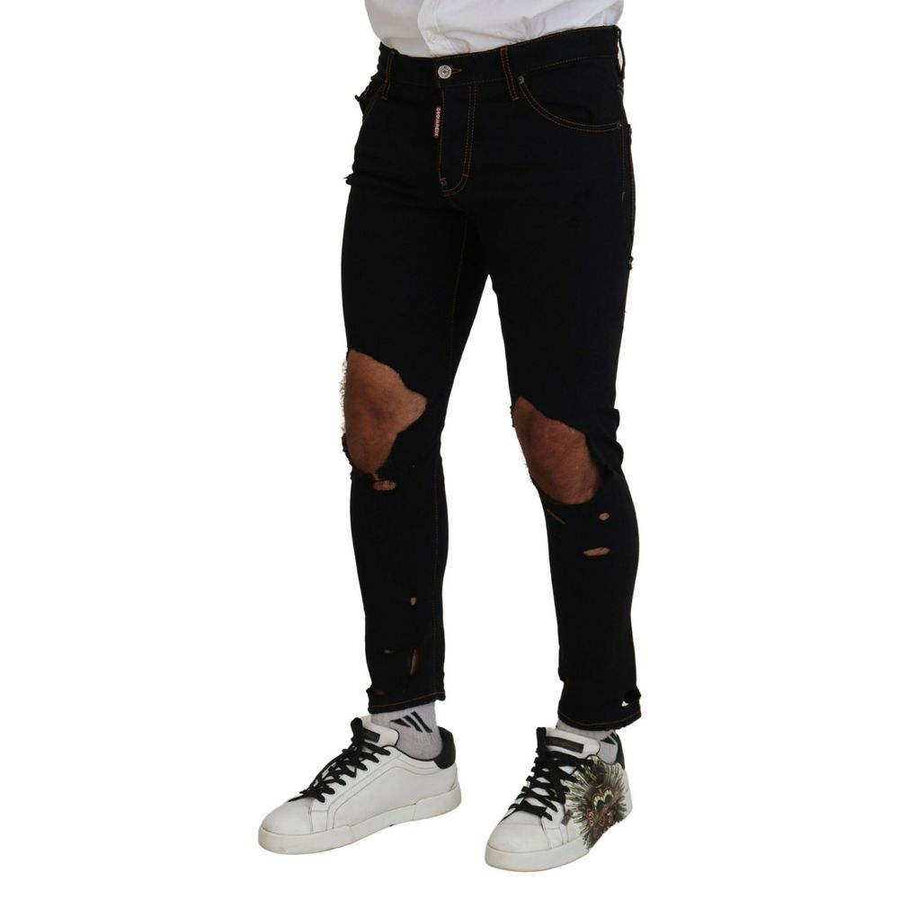 Dsquared² Black Cotton Skinny Pants