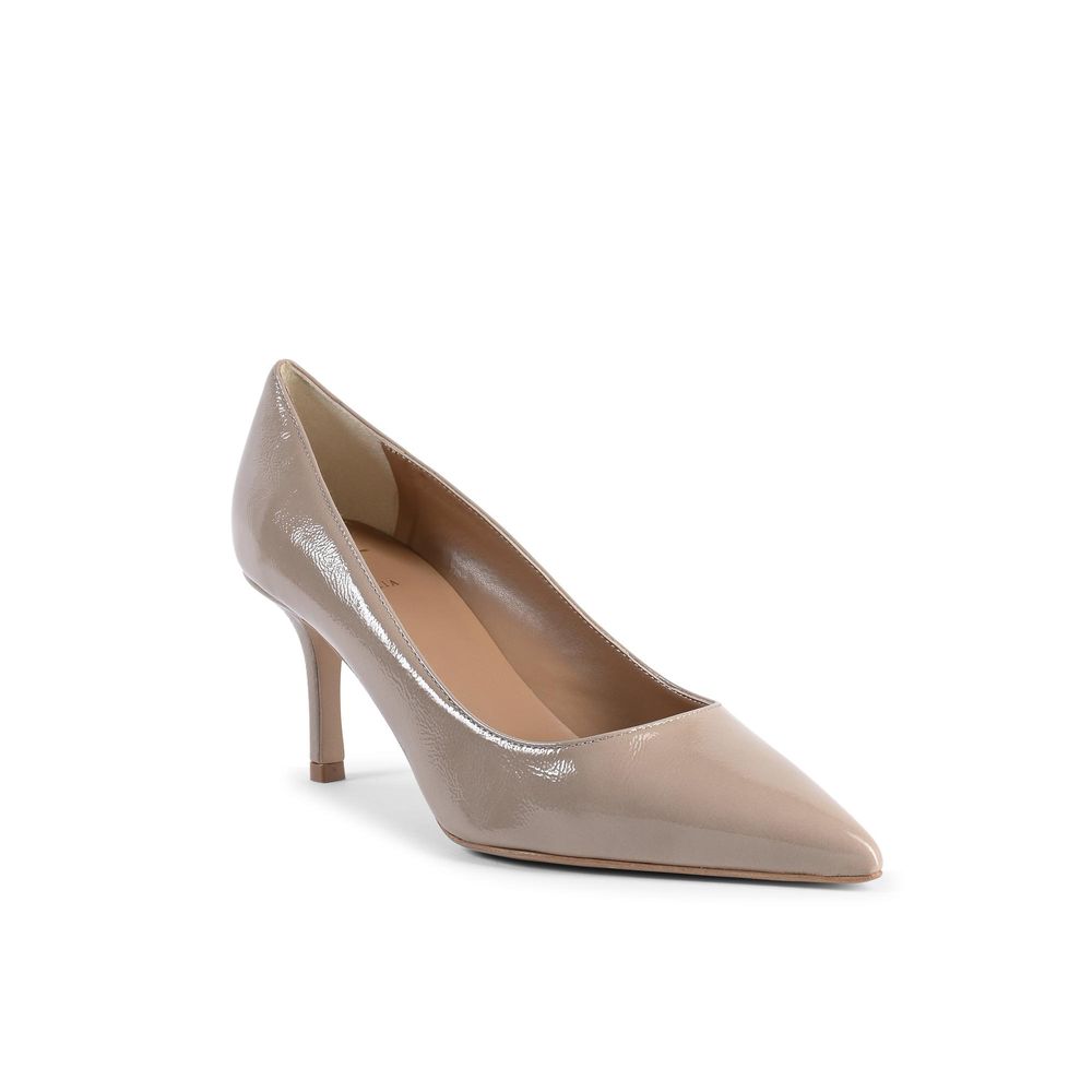 19V69 Italia Beige Leather Mid Heel Pumps