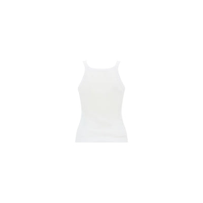 Fendi White Cotton Sleeveles T-Shirt