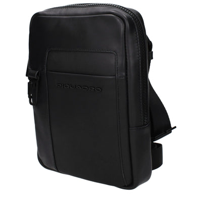 Piquadro Black Leather Crossbody Bag