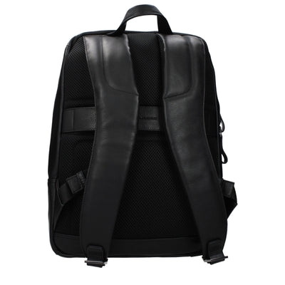 Piquadro Black Leather Backpack