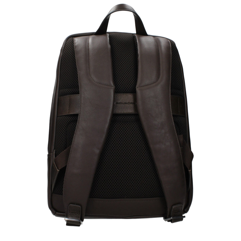 Piquadro Brown Leather Backpack