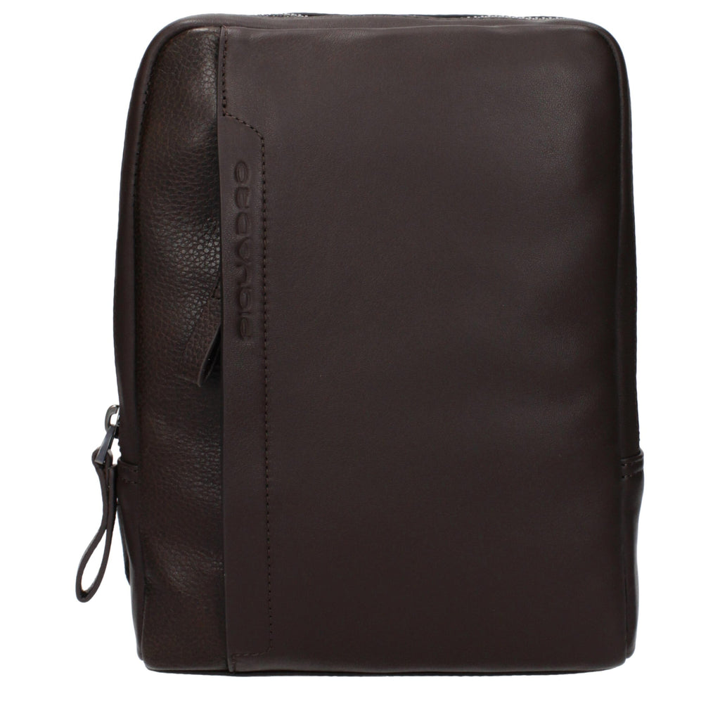 Piquadro Brown Leather Crossbody Bag