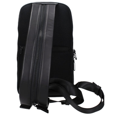 Piquadro Black Leather Backpack