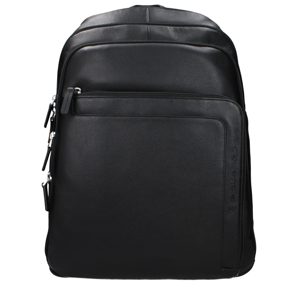 Piquadro Black Leather Backpack