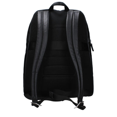 Piquadro Black Leather Backpack