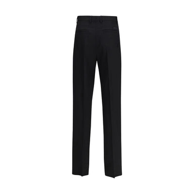 Versace Black Fleece Wool Dress Pants