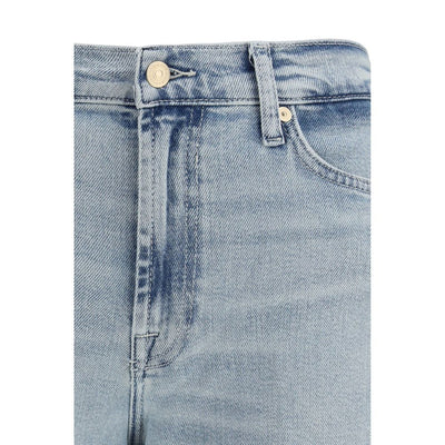 7FOR Light Blue Cotton Relaxed Fit Jeans